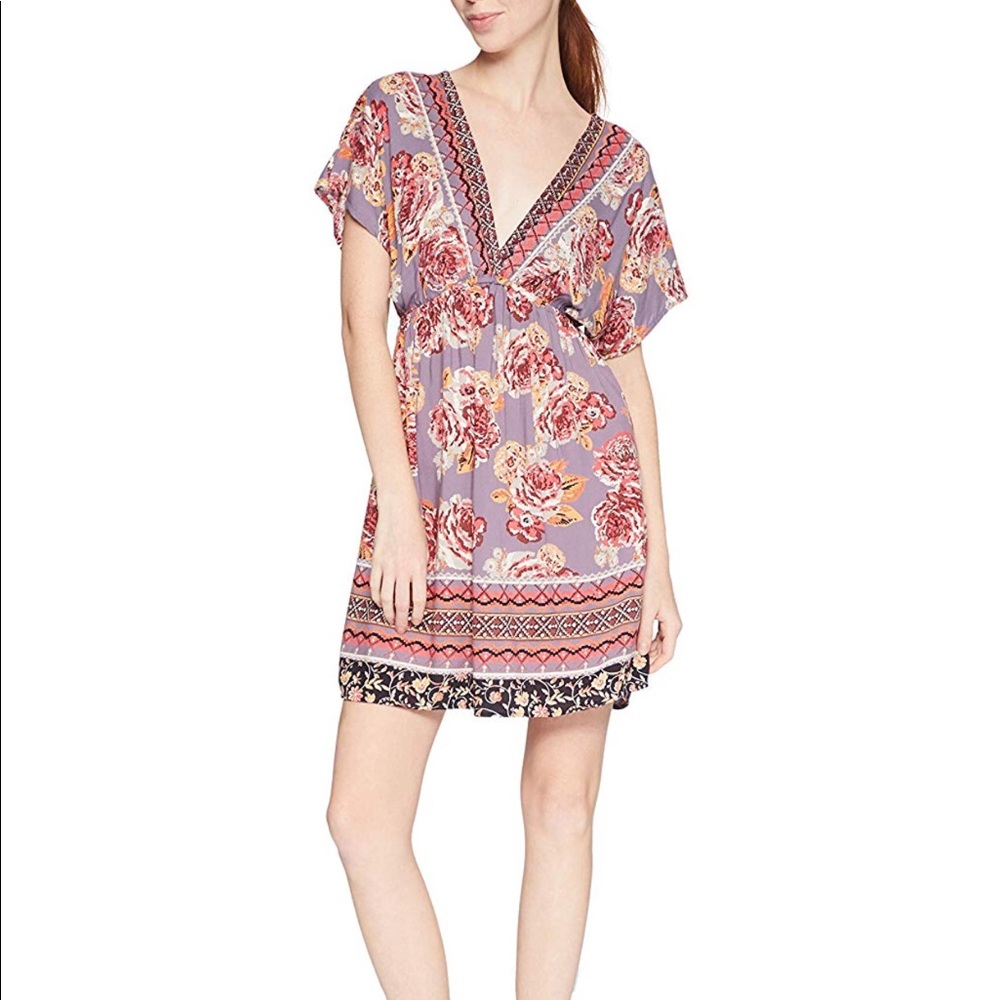 Angie Women's Kimono Dress, ash Purple, Medium